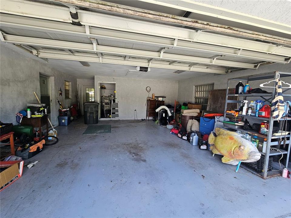 Garage with CBS storage at the oposite end.