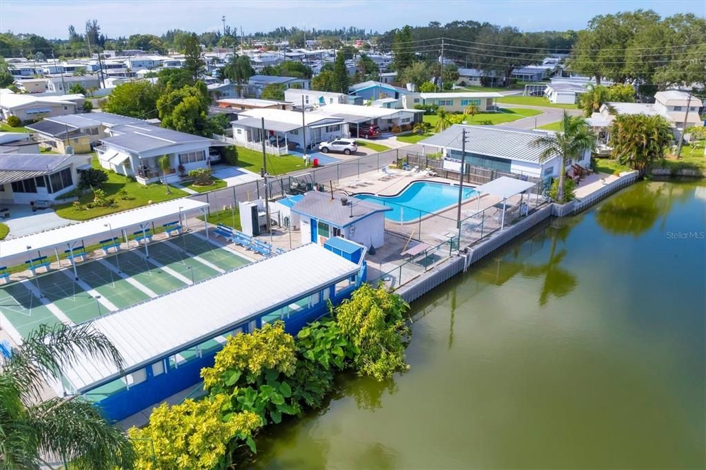 Aerial Pool/Suffleboard Court