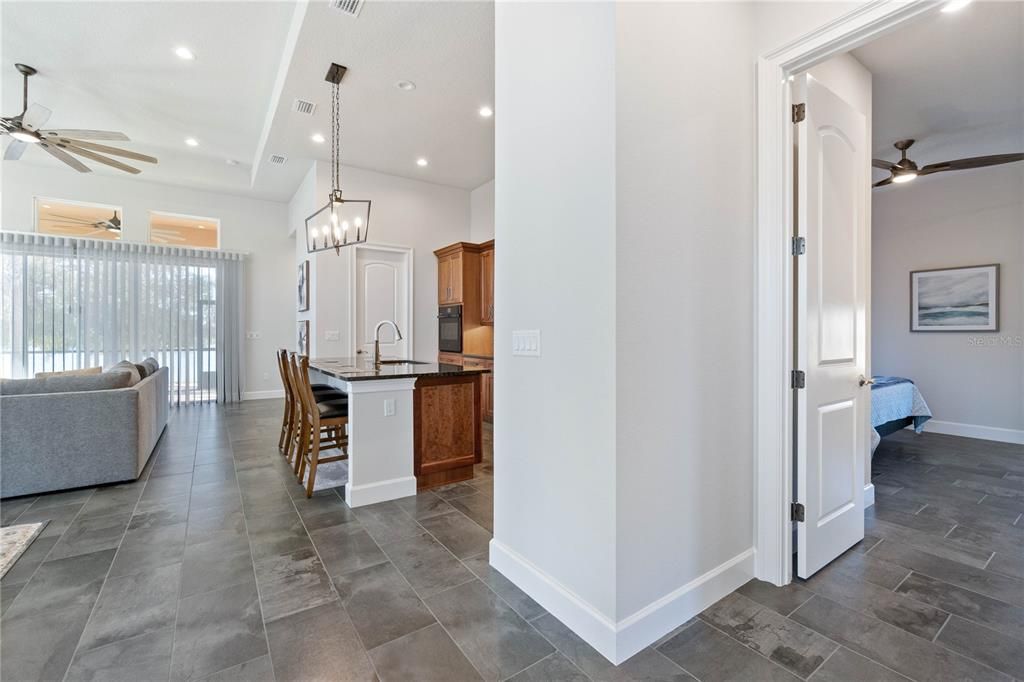 Hall View to Living Area, Kitchen & Bedroom 2