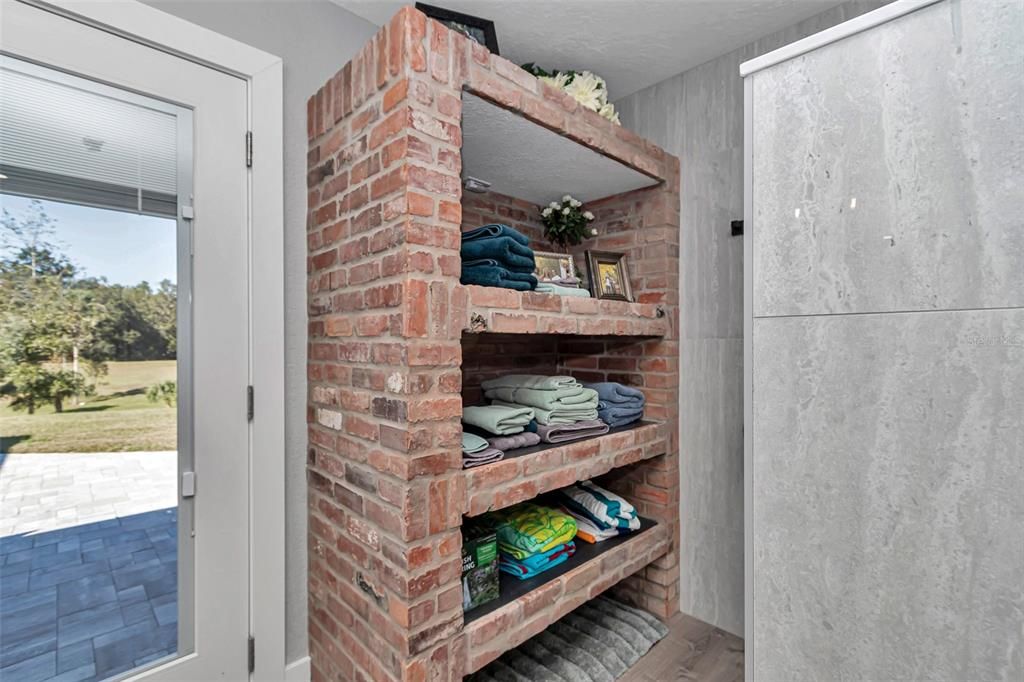 beautiful brick cabinetry for personalization