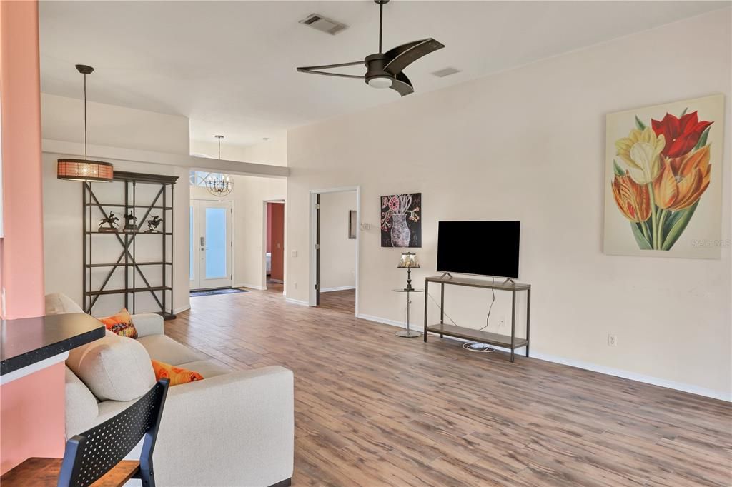 Front foyer enters right into the main living area.