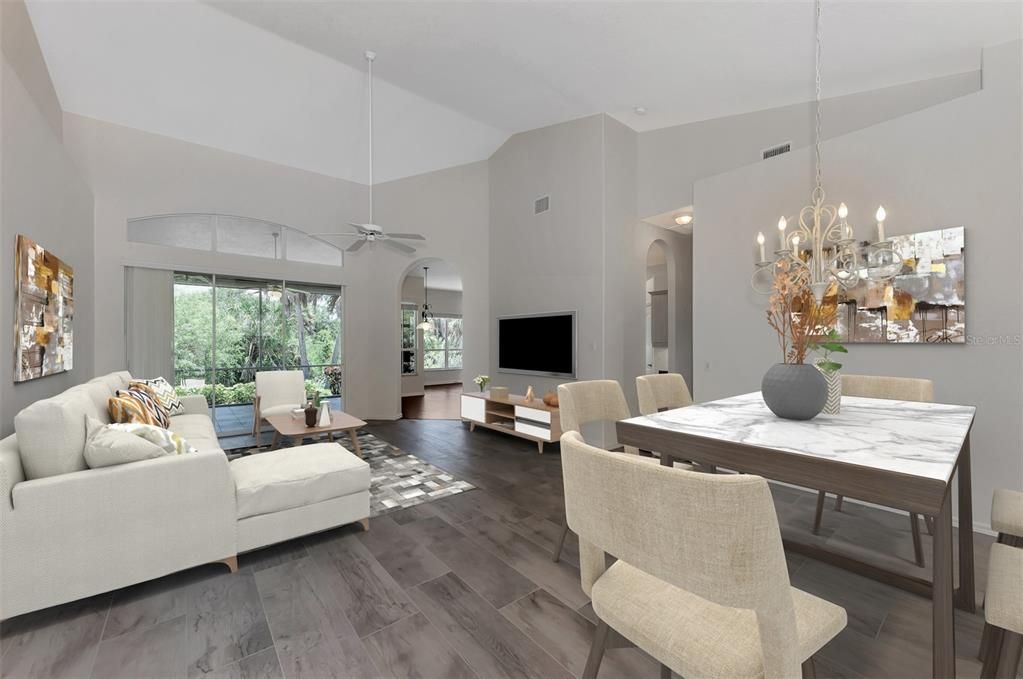 virturally staged dining and living room