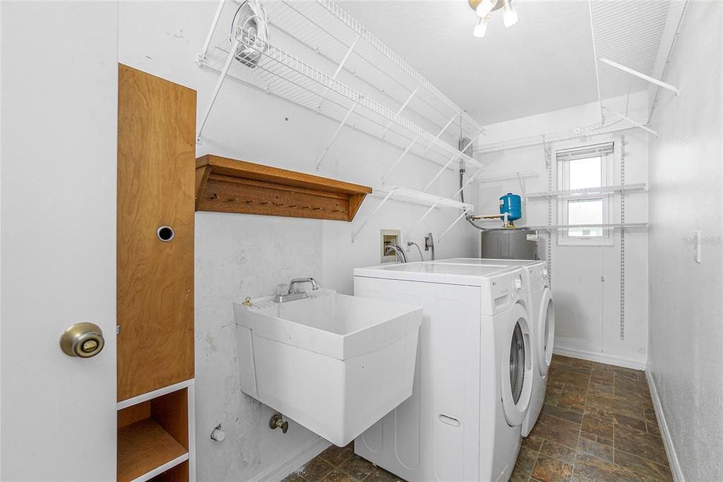 Laundry Room with Washer/Dryer and Wash Basin