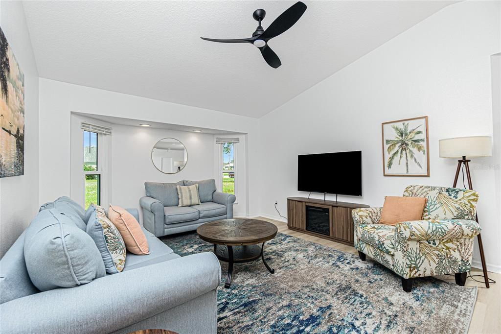 Living Room with Ceiling Fan