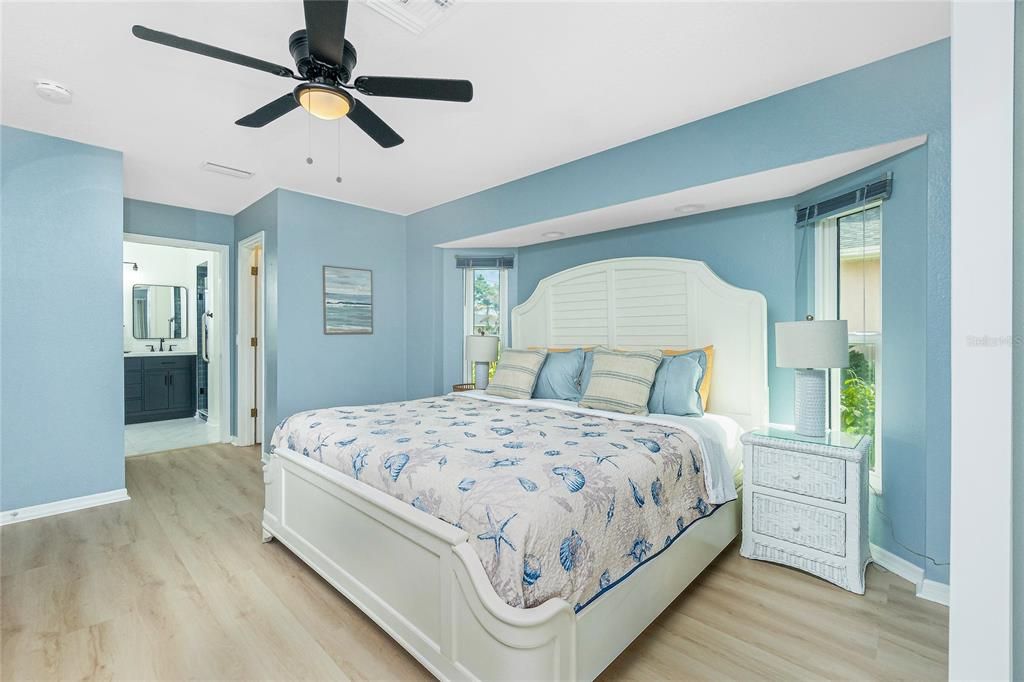 Primary King Bedroom with Ceiling Fan