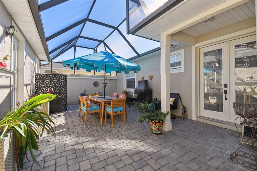 Screened courtyard