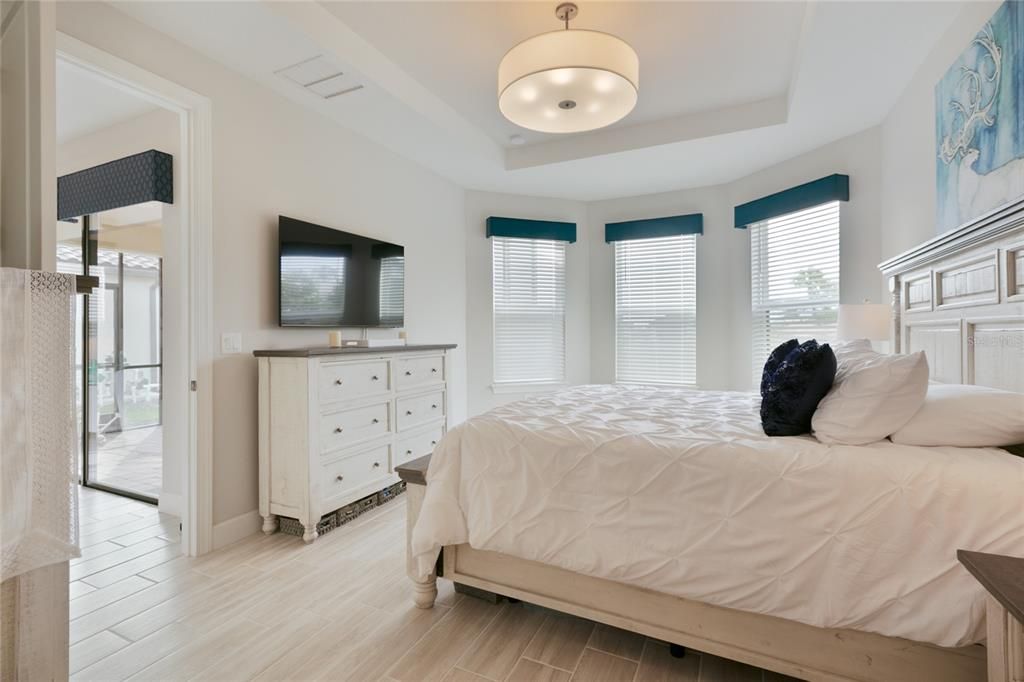 Primary bedroom with bay window