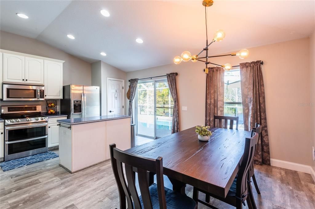 Prep island, pantry and double oven.