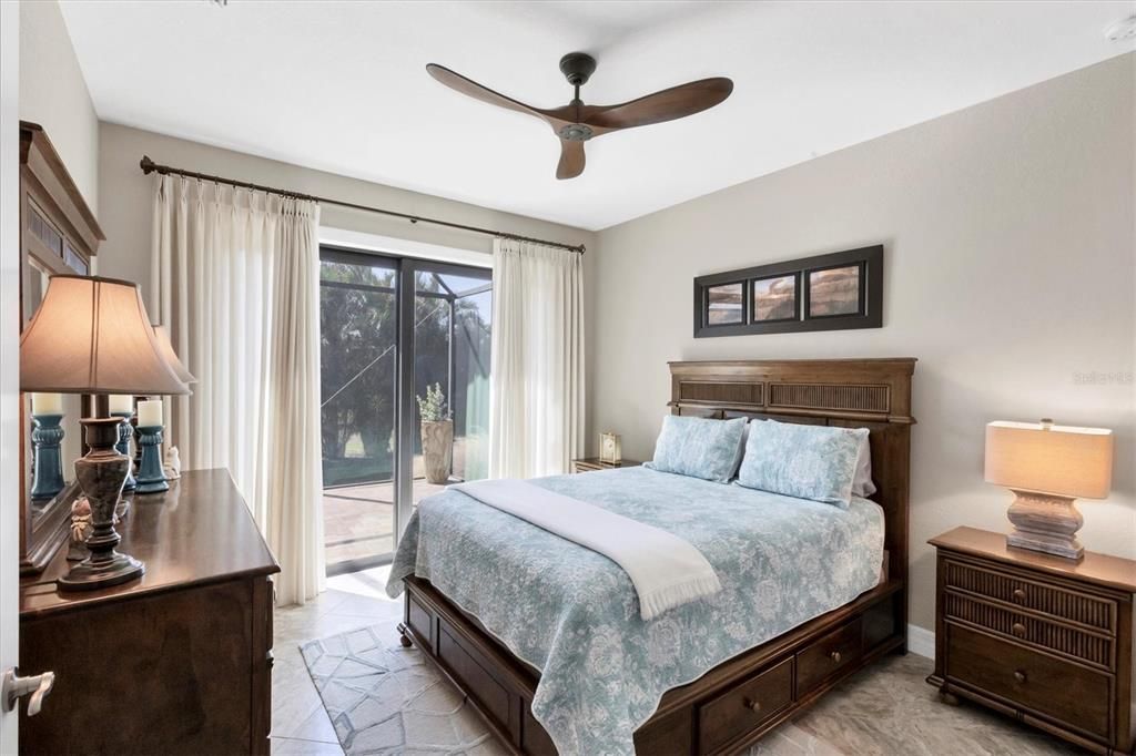 Guest Bedroom with Sliders to Pool Screened Lanai!