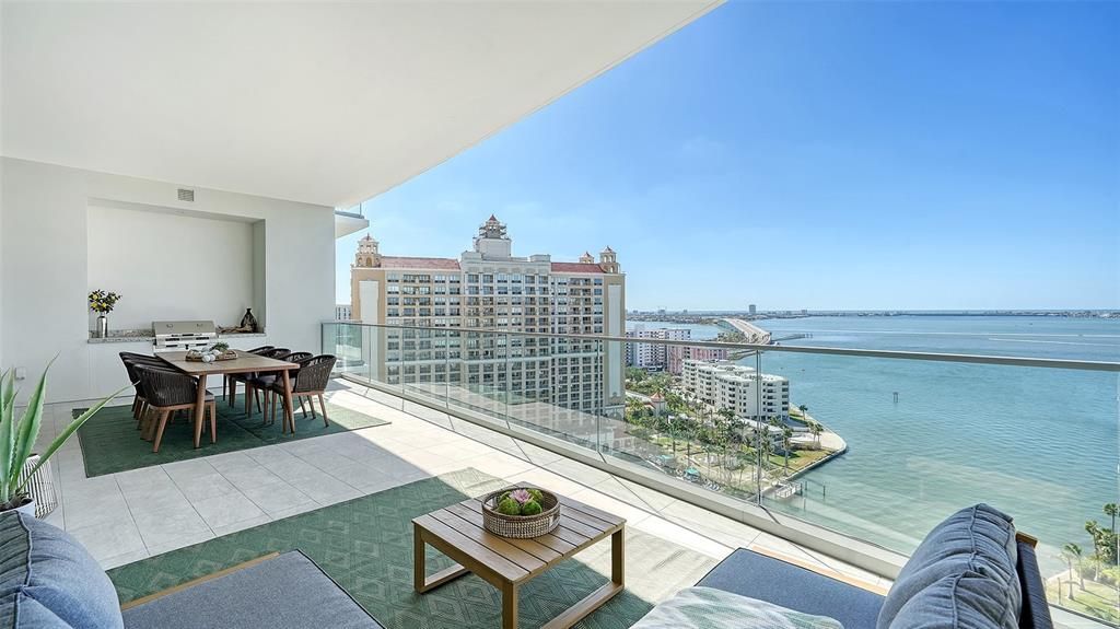 Terrace overlooking Sarasota Bay & Gulf of Mexico