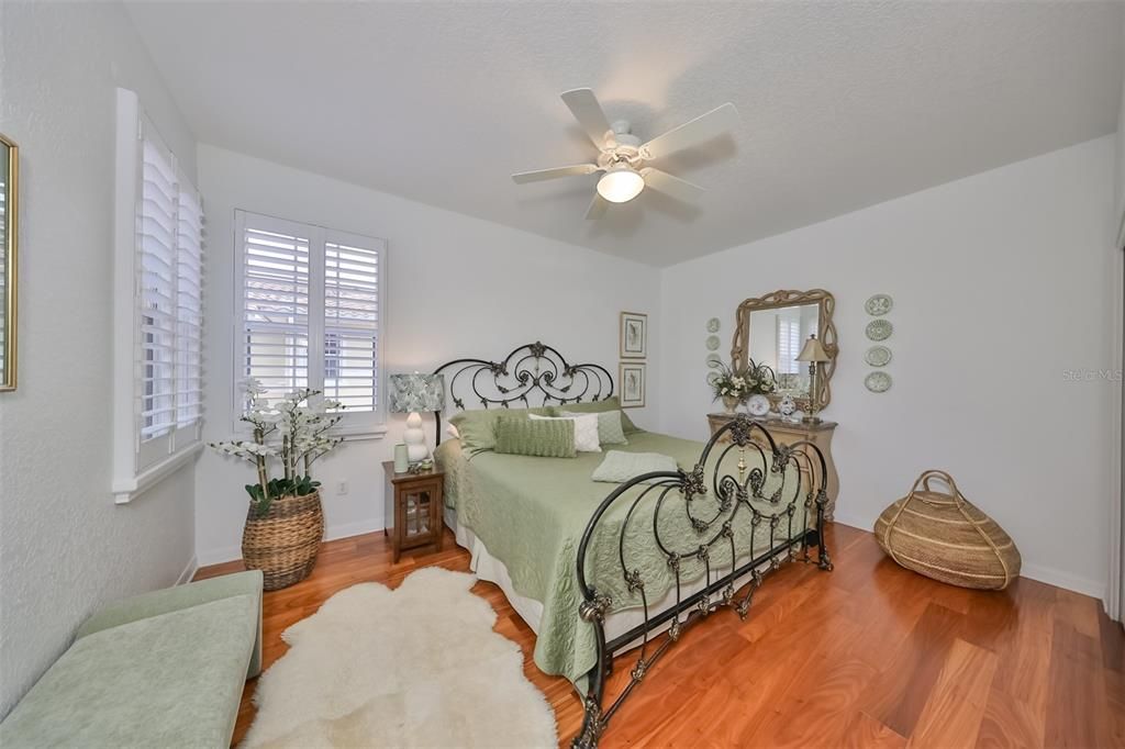 Bedroom #3, also very spacious has lots of natural light with large windows and plantation shutters.