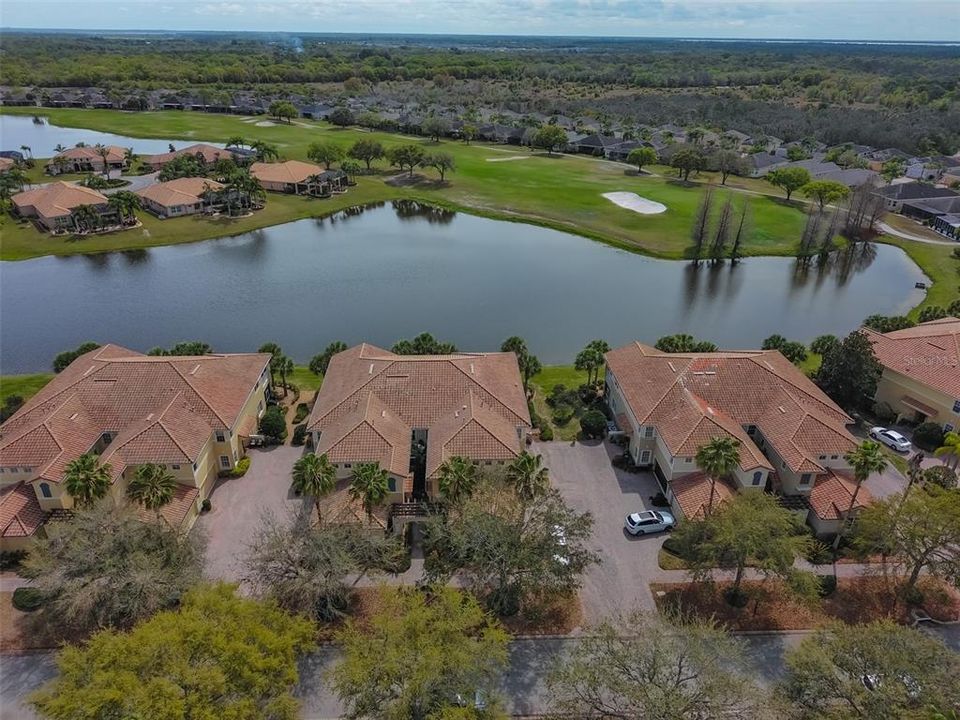 Ariel view of condo water.