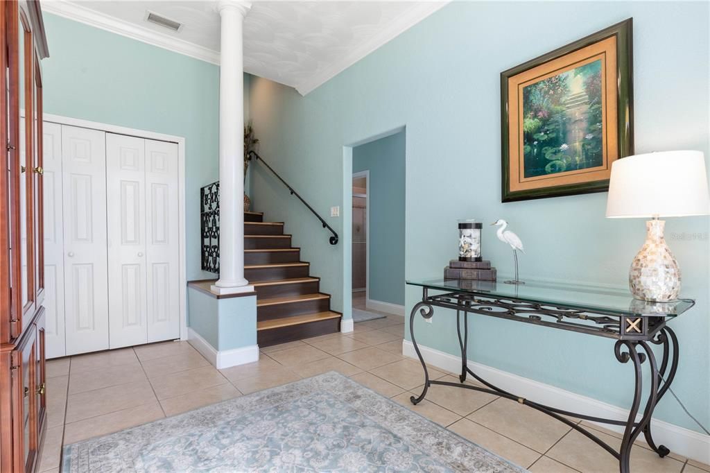 Foyer with stairwell to the upstairs