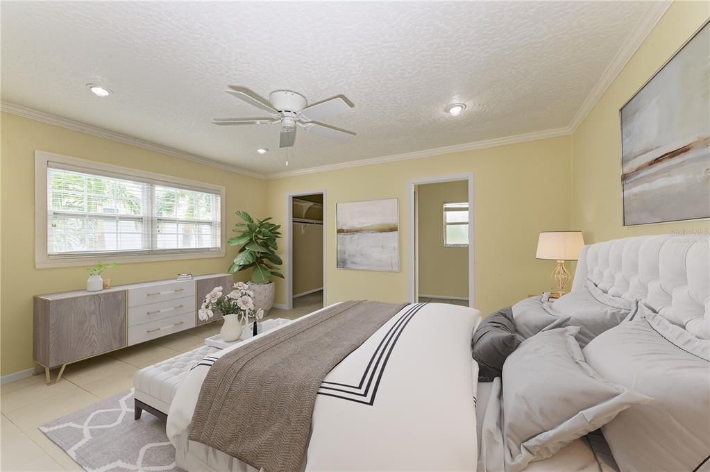 Primary Bedroom with walls Virtually Staged