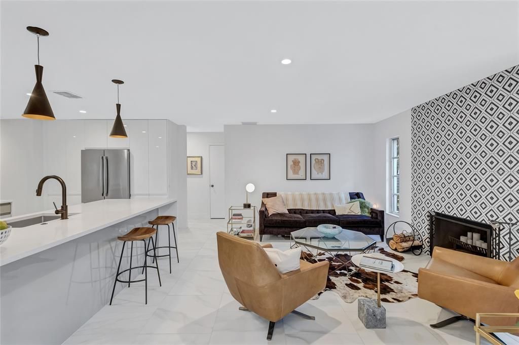 Family Room and Kitchen Breakfast Bar