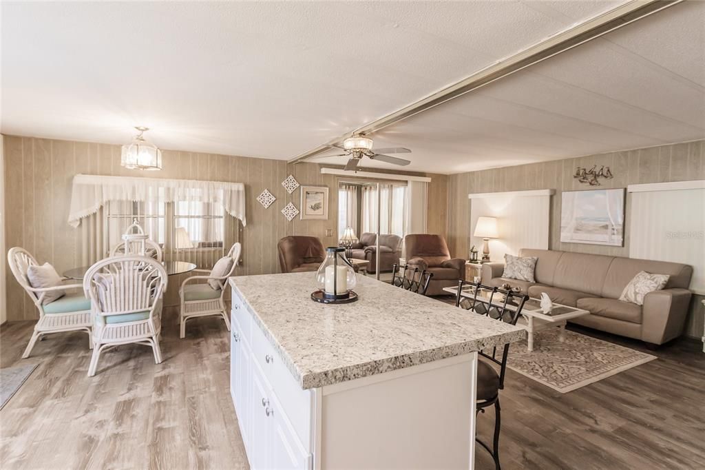 Open Floor Plan Kitchen, Dining, Living Room