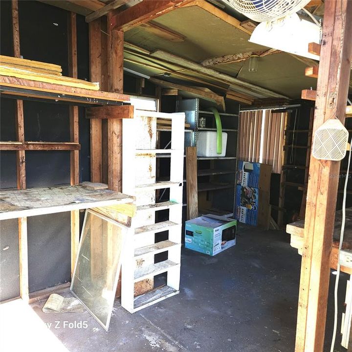 Interior of shed from Side entrance