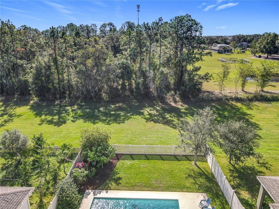 Back yard extends a\1/2 acre