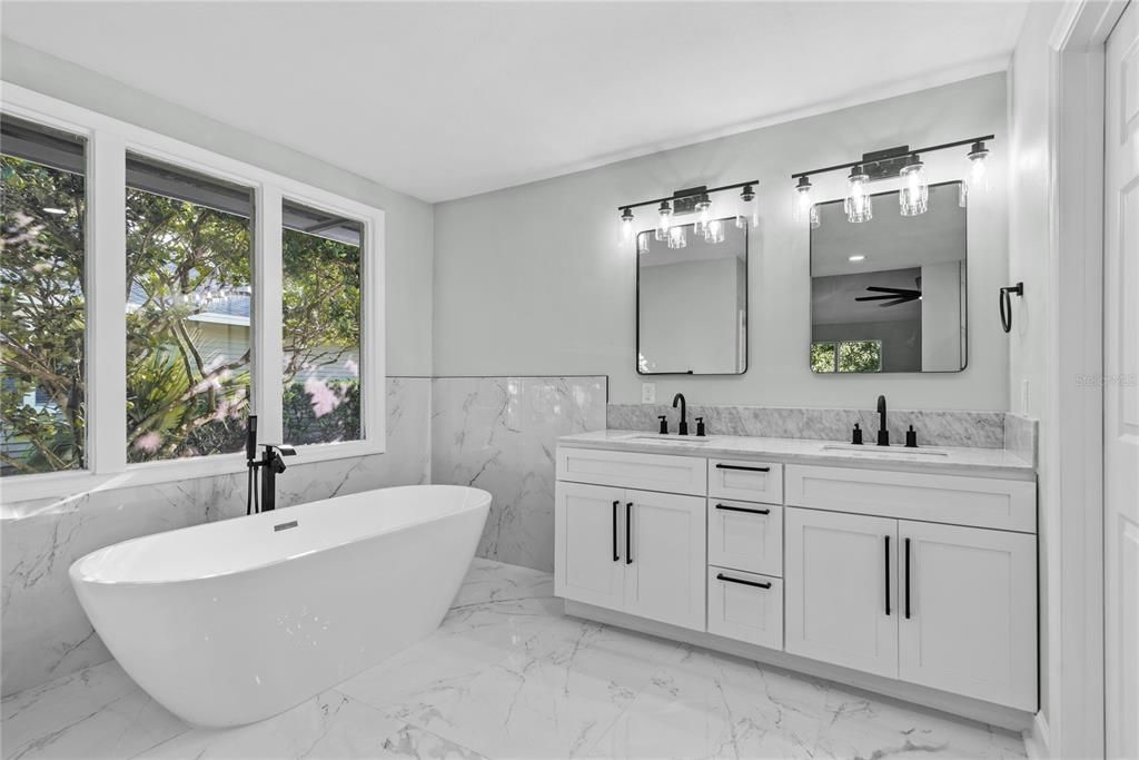 Luxury Garden tub master bathroom