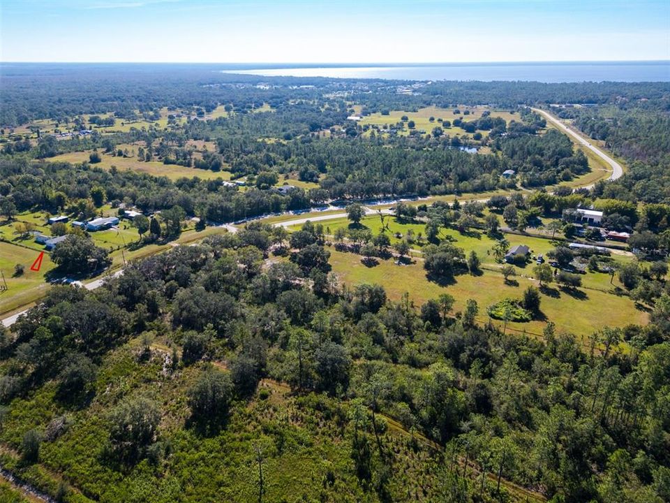 Aerial of the home and surrounding area