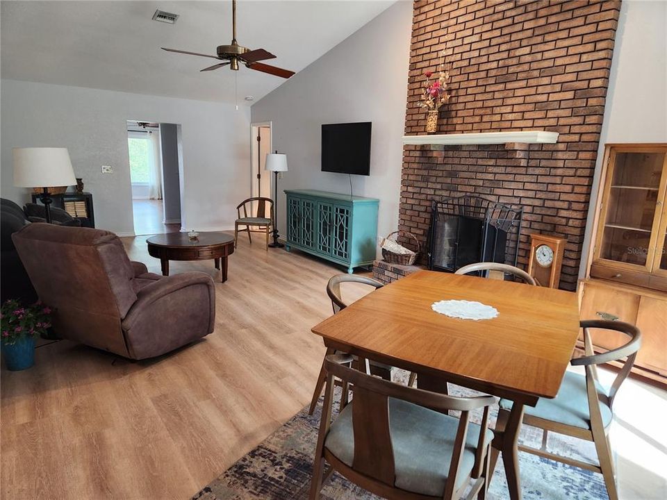 Living room with fireplace