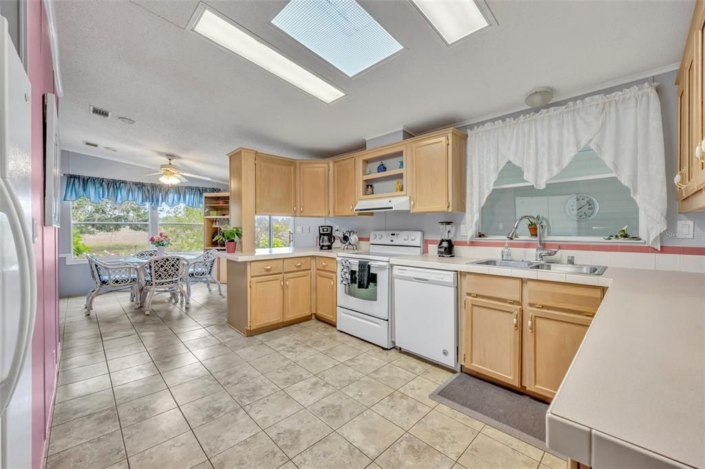 Open spacious kitchen, with skylight for lots of natural light.