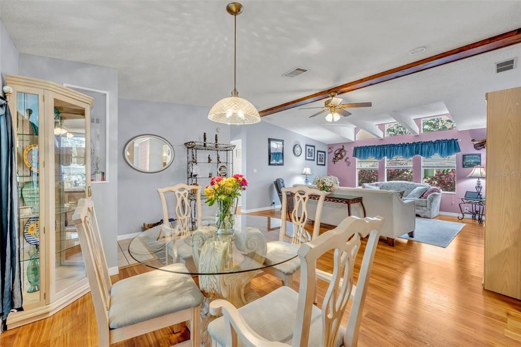 Dining room and living room in rear.