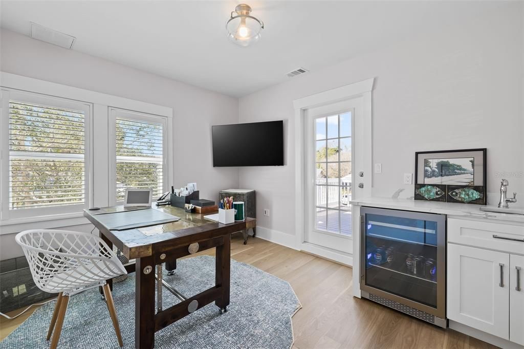 This is one of the bedrooms on the second floor currently used as an office.