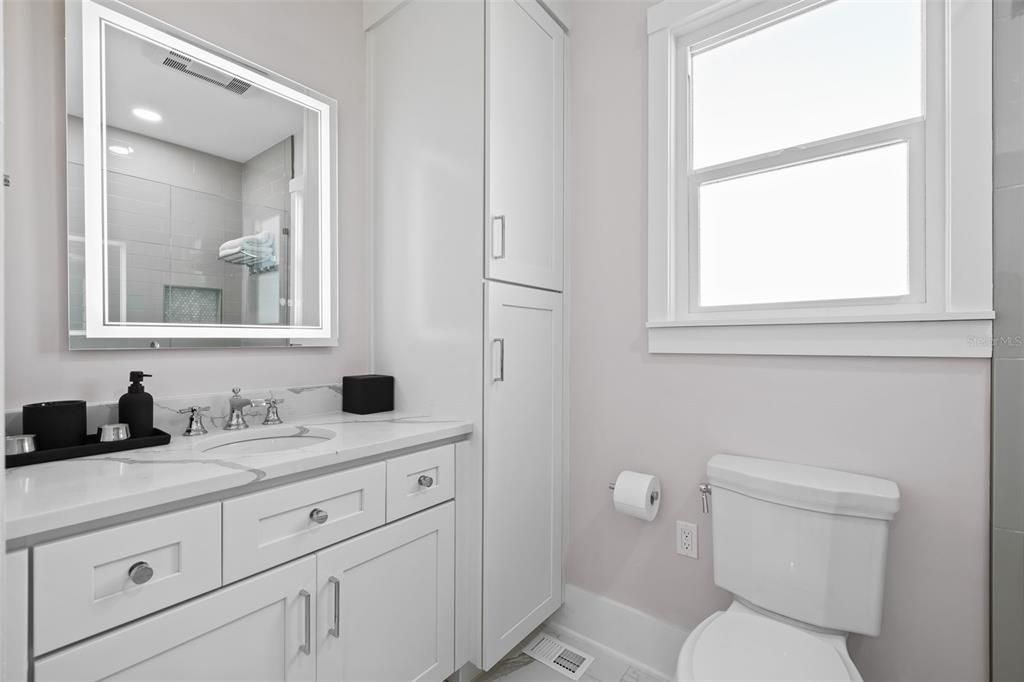 Bathroom in the main floor apartment