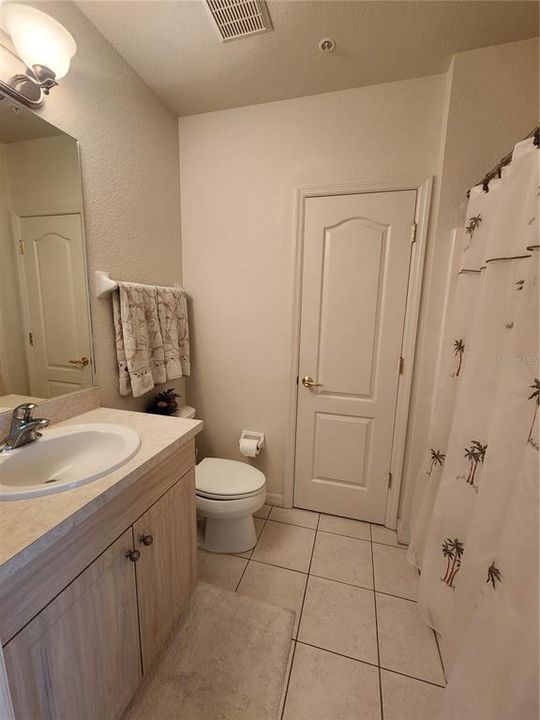 Guest bathroom, nice linen closet