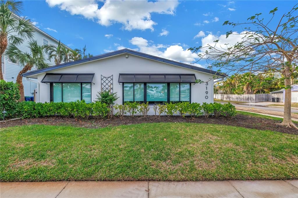 Front of home overlooking water