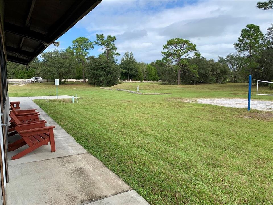 Enjoy volleyball or play at the community park