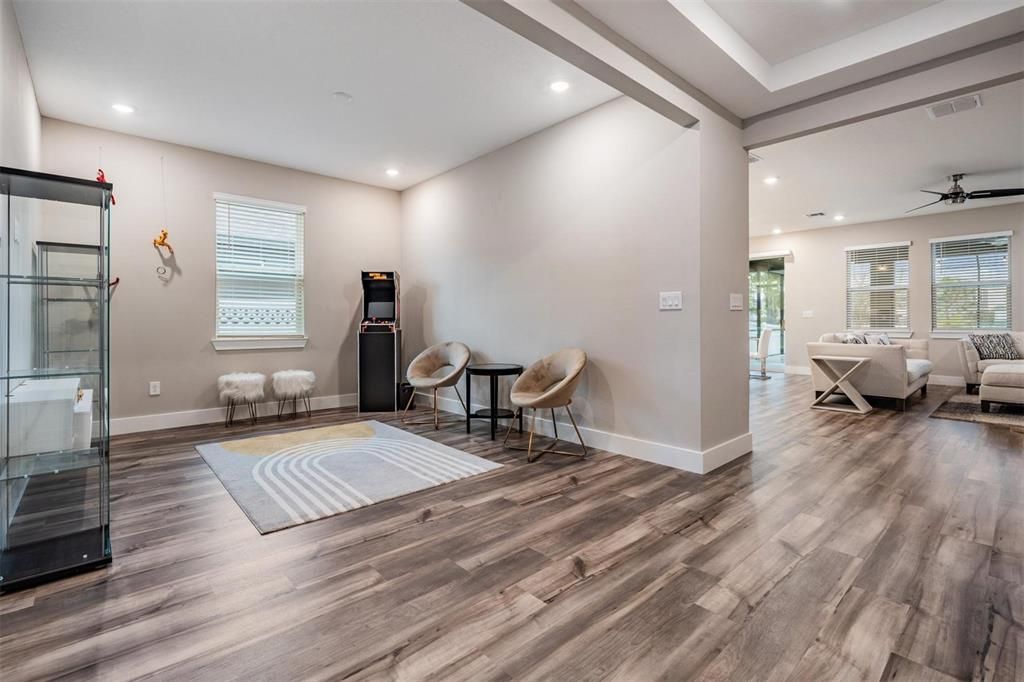 Dining area open to Living room and Kitchen