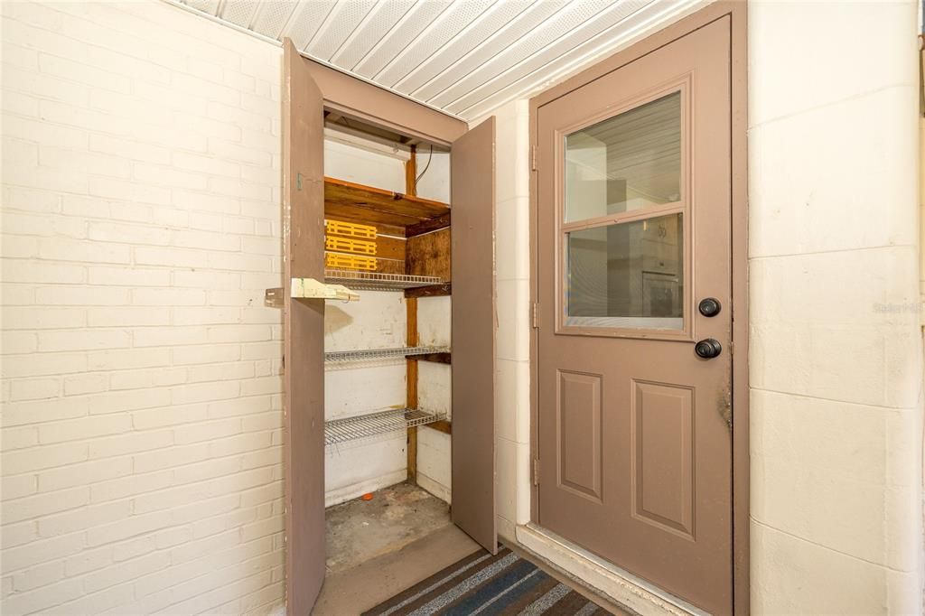 Back door and storge closet