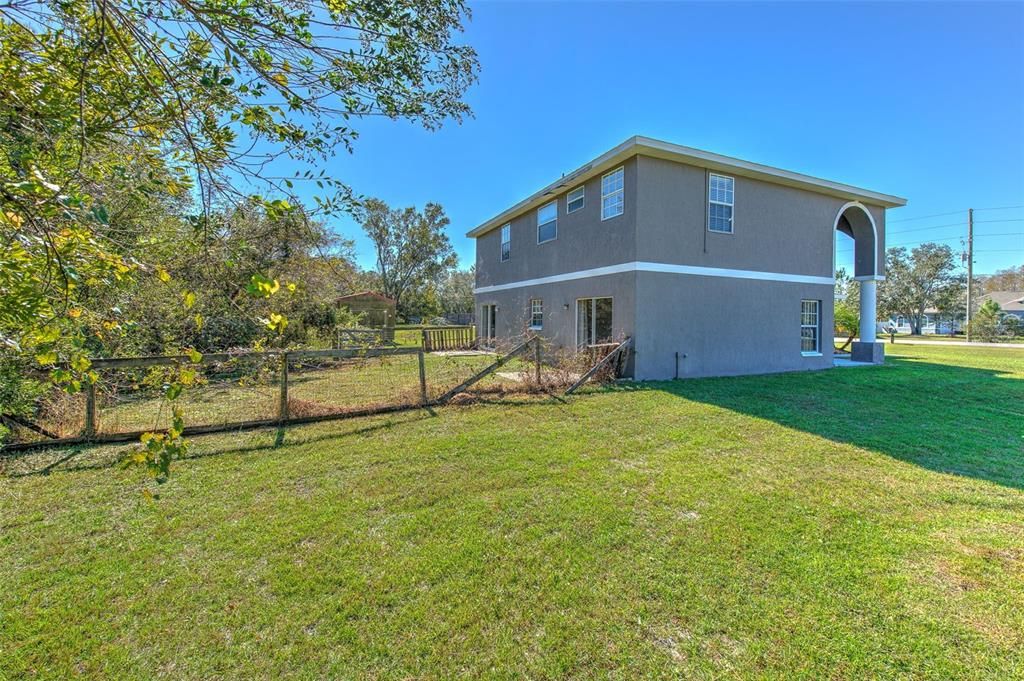 Backyard view from side of property