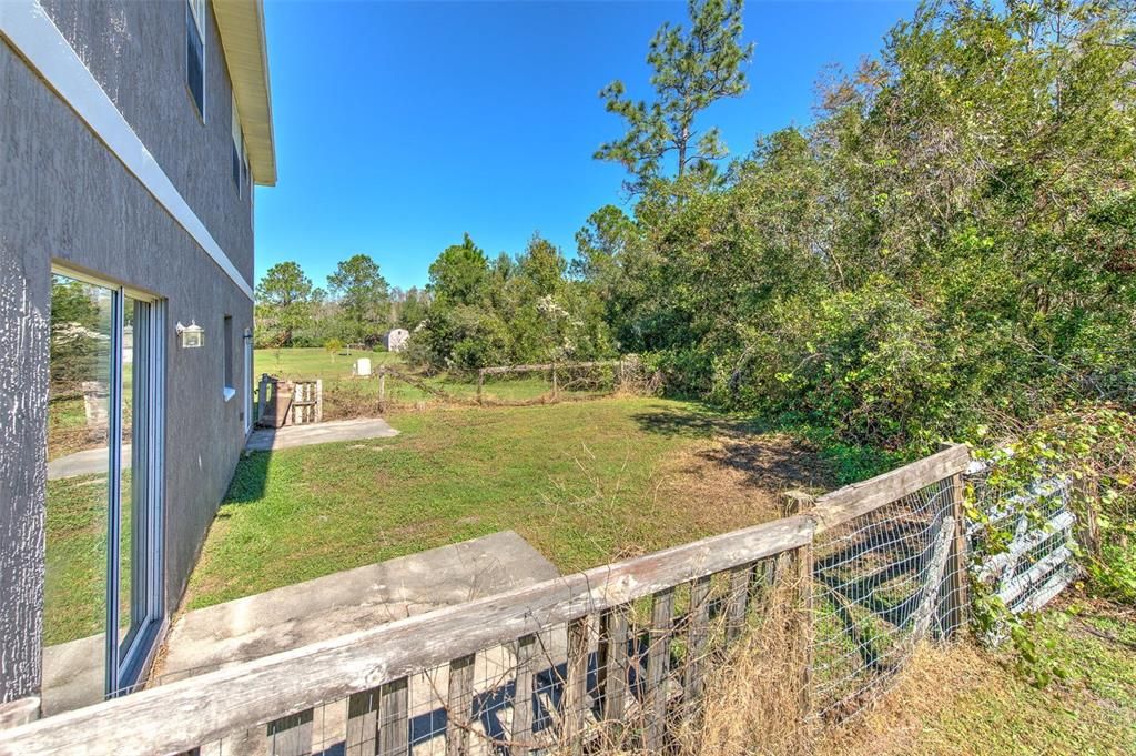 Fenced in area in backyard for pets