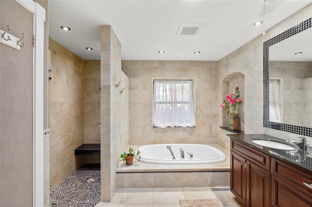 View of Garden Tub and Separate Walk in Shower