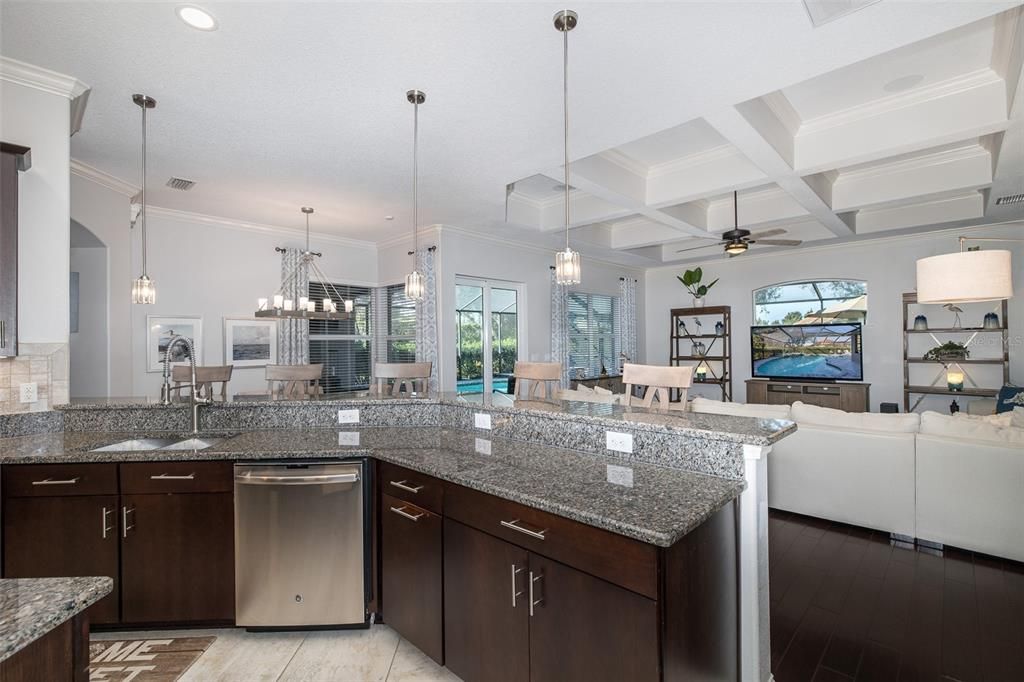 Kitchen Opens to Family Room!