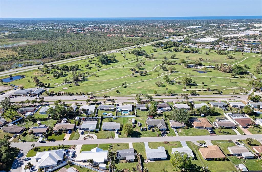 Aerial View of Property with POOL & GOLF COURSE VIEW