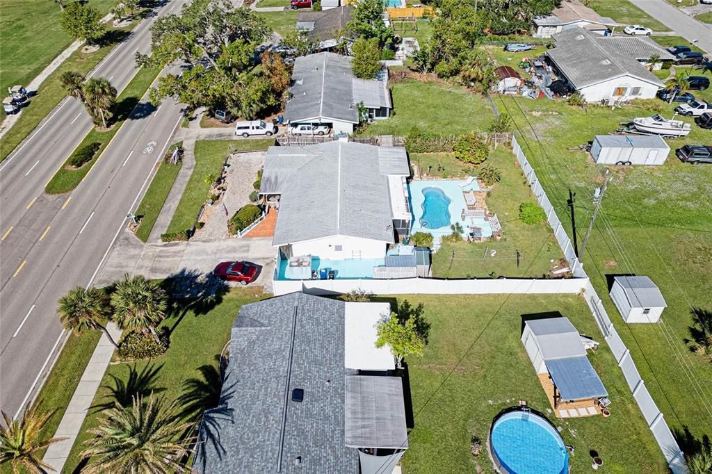 Aerial View of Property with POOL