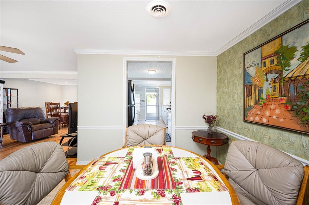 Dining Room with Kitchen Peek-A-Boo View