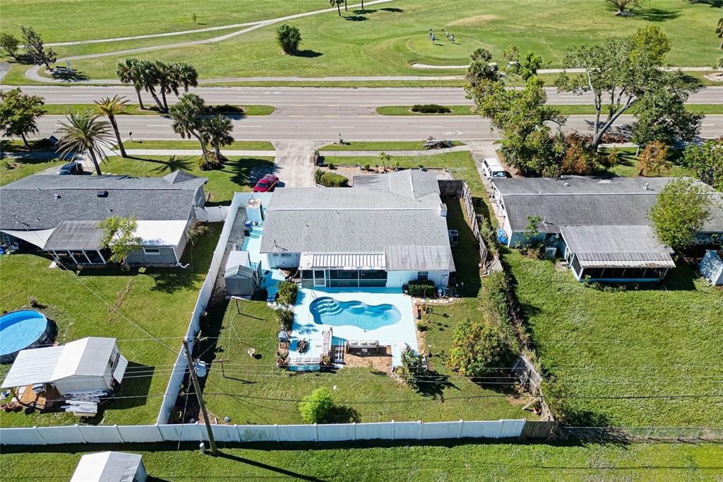 Aerial View of Property with POOL & GOLF COURSE VIEW