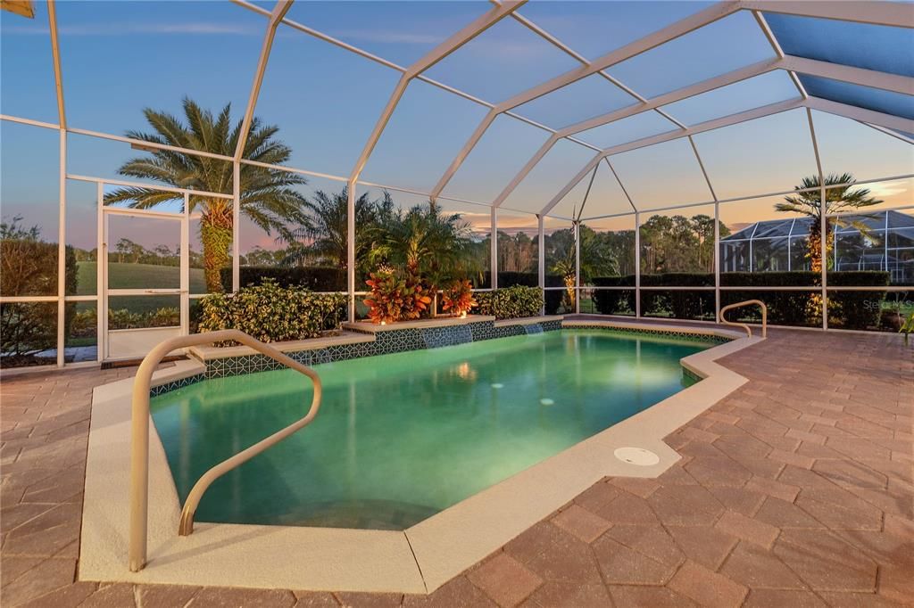 Evening View of Pool & Lights