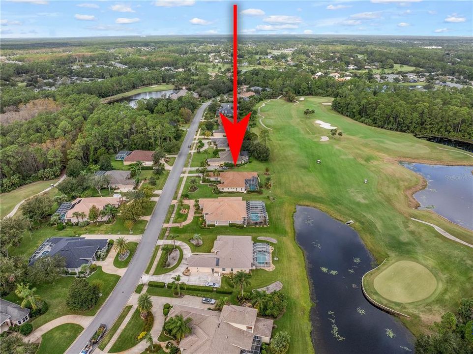 Aerial View of Home on Golf Course