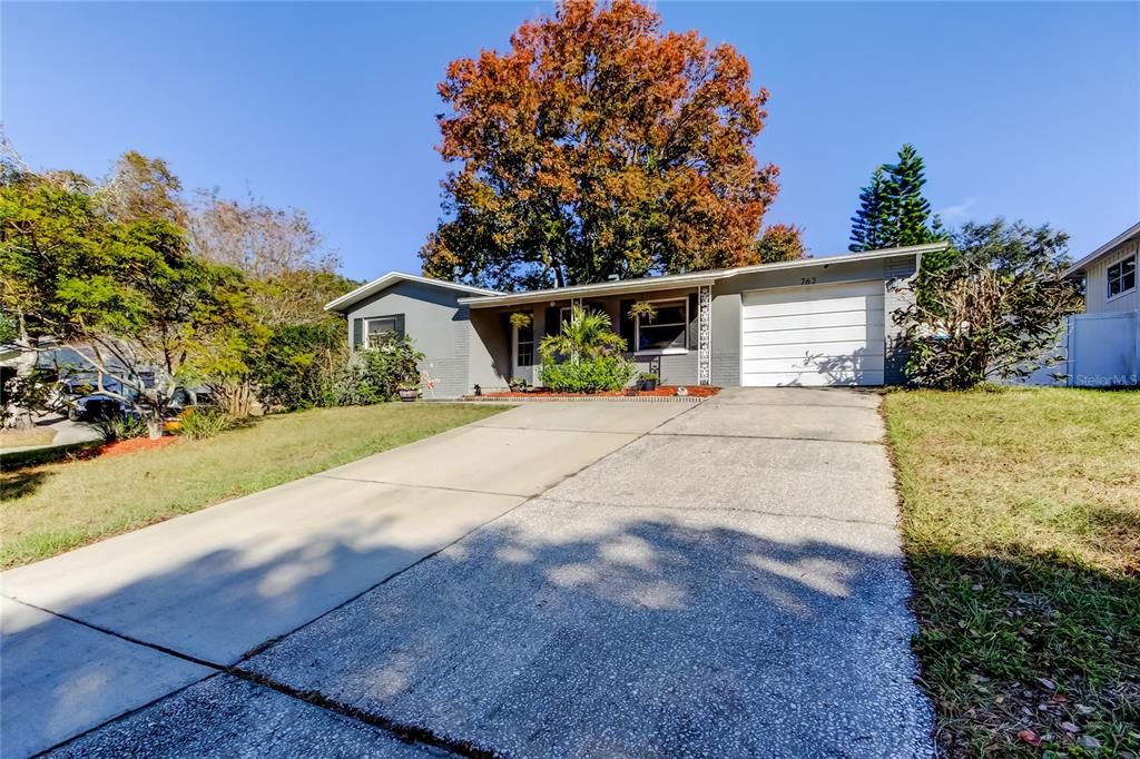 Front of Home-Wide Driveway