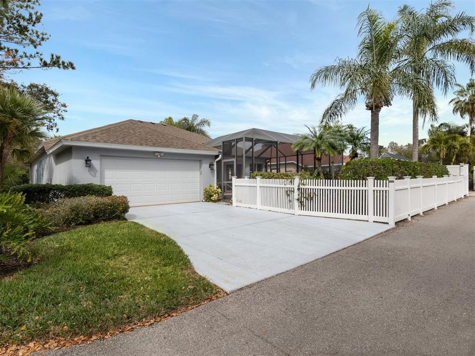 The rear facing two car garage is perfect!