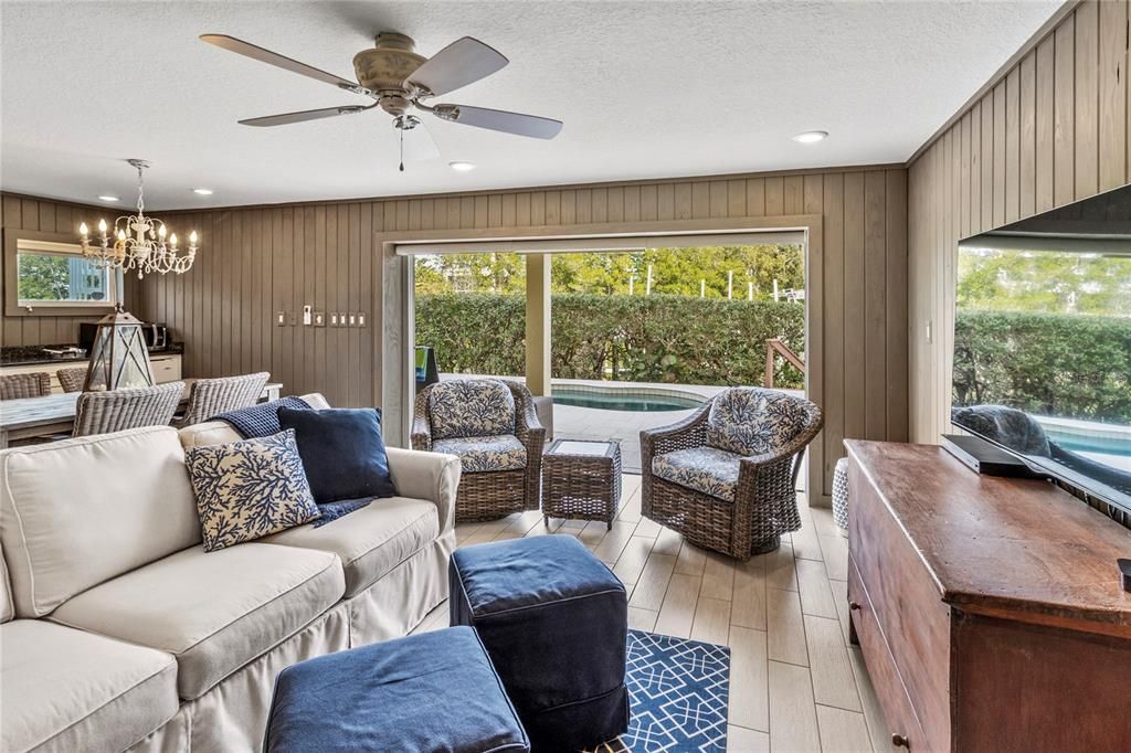 Cabana room leading to the pool