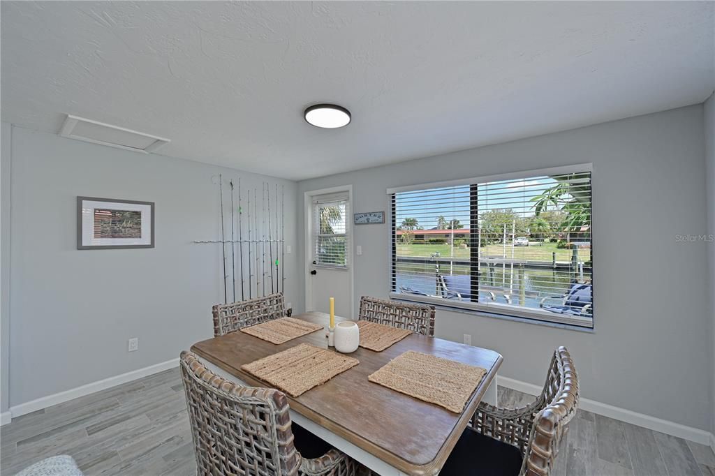 Dining area overlooks water