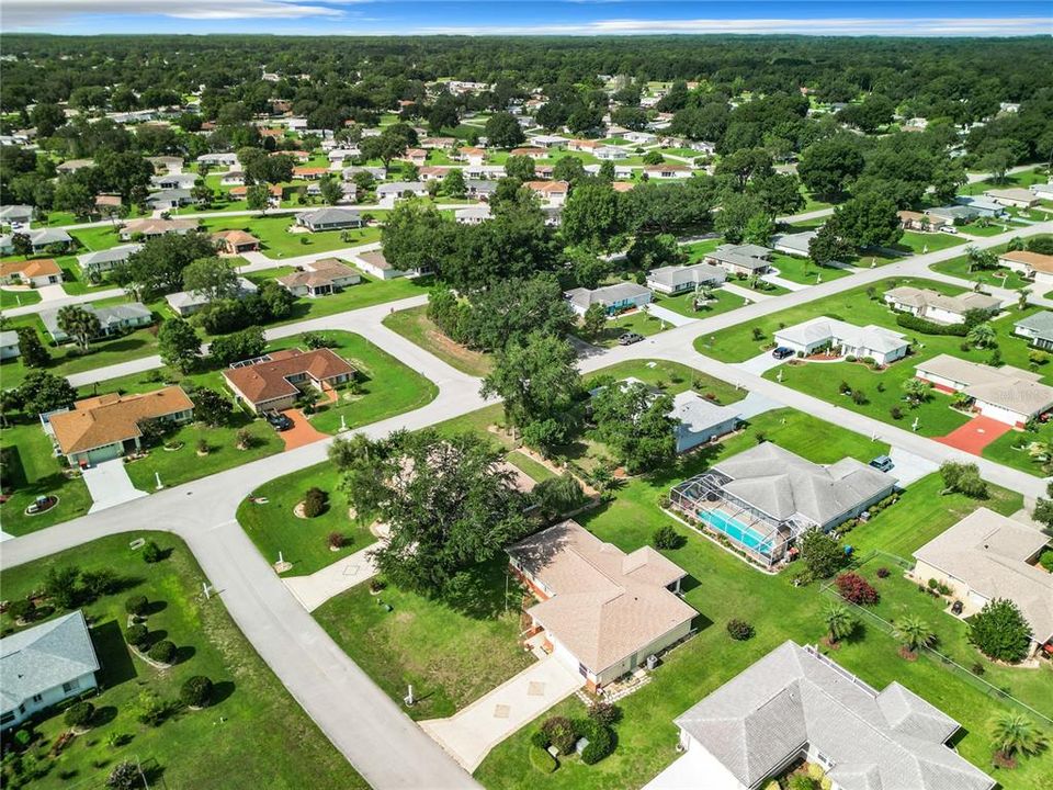 Aerial view of the home