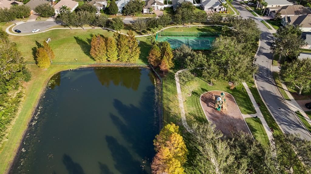 AERIAL VIEW TENNIS COURTS & PLAYGROUND